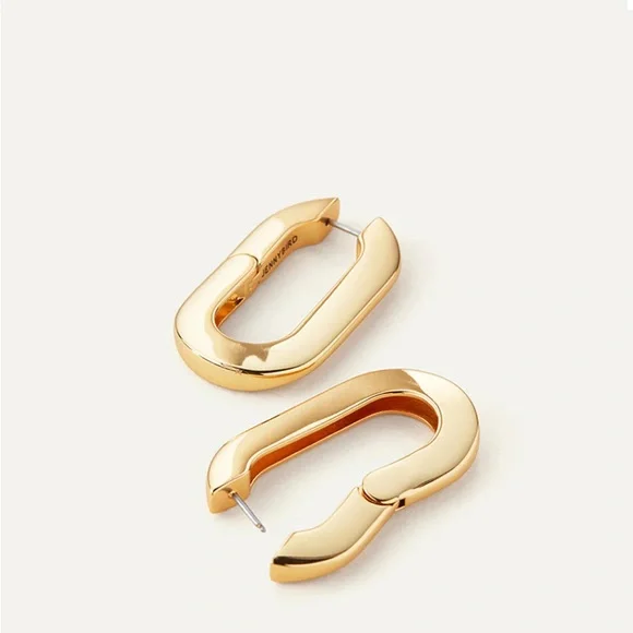 Jenny Bird Gold Mega U-Link Earrings - Picture 6 of 12